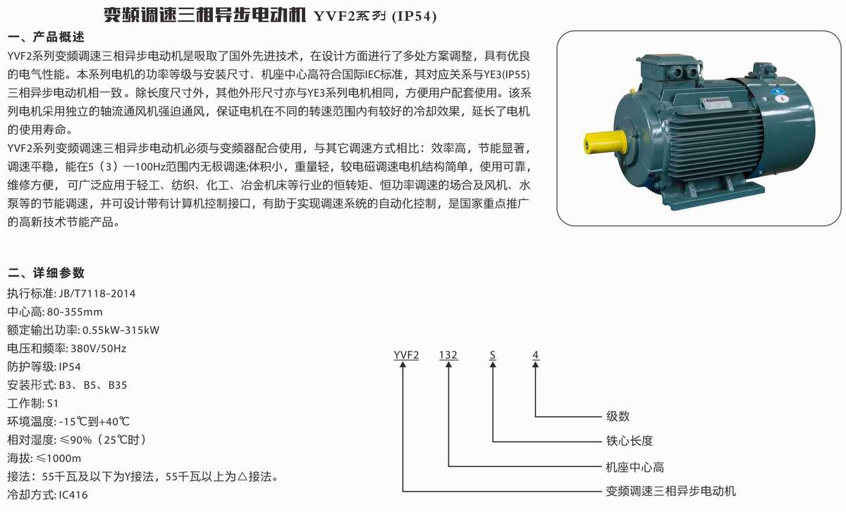 變頻調(diào)速三相異步電動機  YVF2系列 01